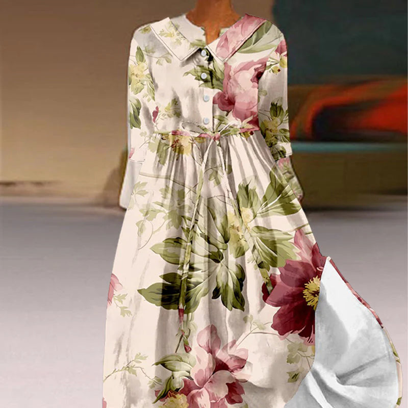Jitske - Lace Up Dress With Floral Print