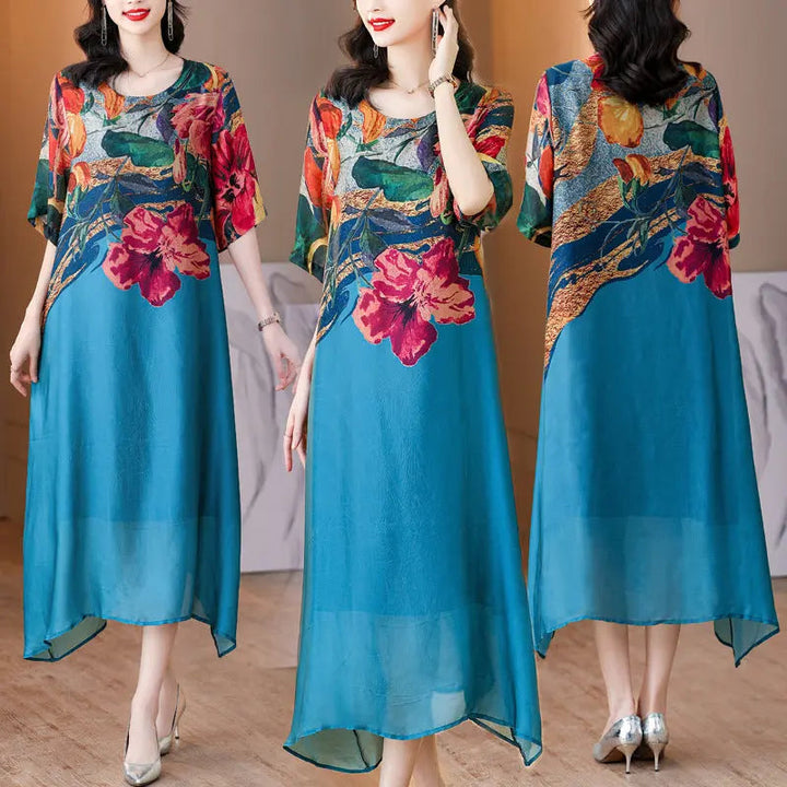 Debby - Elegant Floral Print Dress