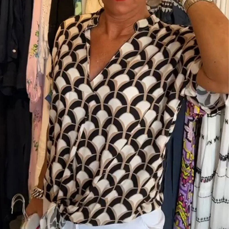 Naskia - Short Sleeve V-Neck Blouse