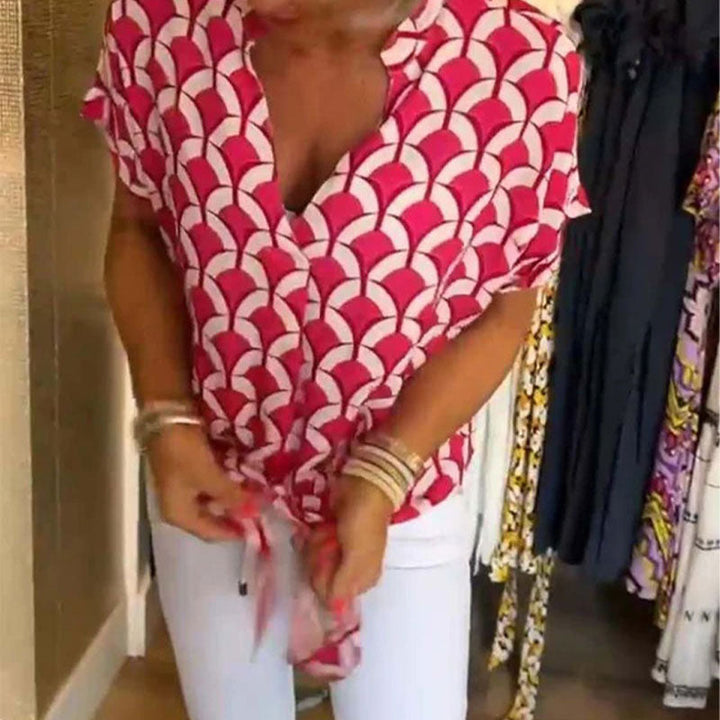 Naskia - Short Sleeve V-Neck Blouse