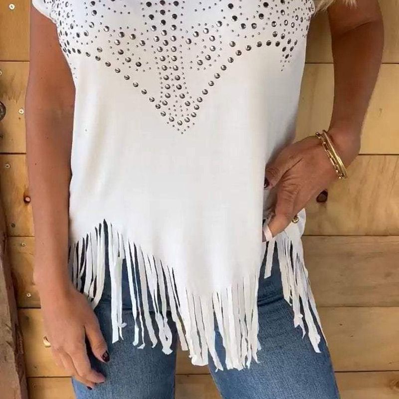 Frances - Short Sleeve T-Shirt With Hot Print