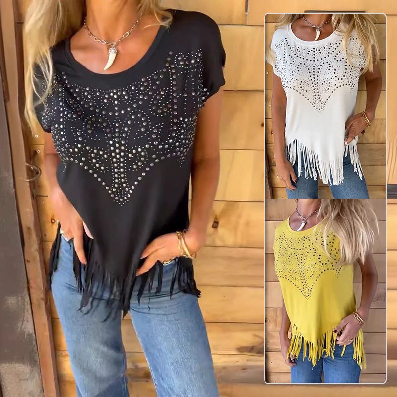 Rayane - Short Sleeve T-shirt With Hot Print