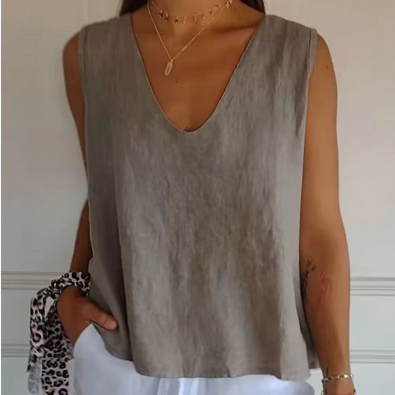 Maritza - Sleeveless Top With V Neck