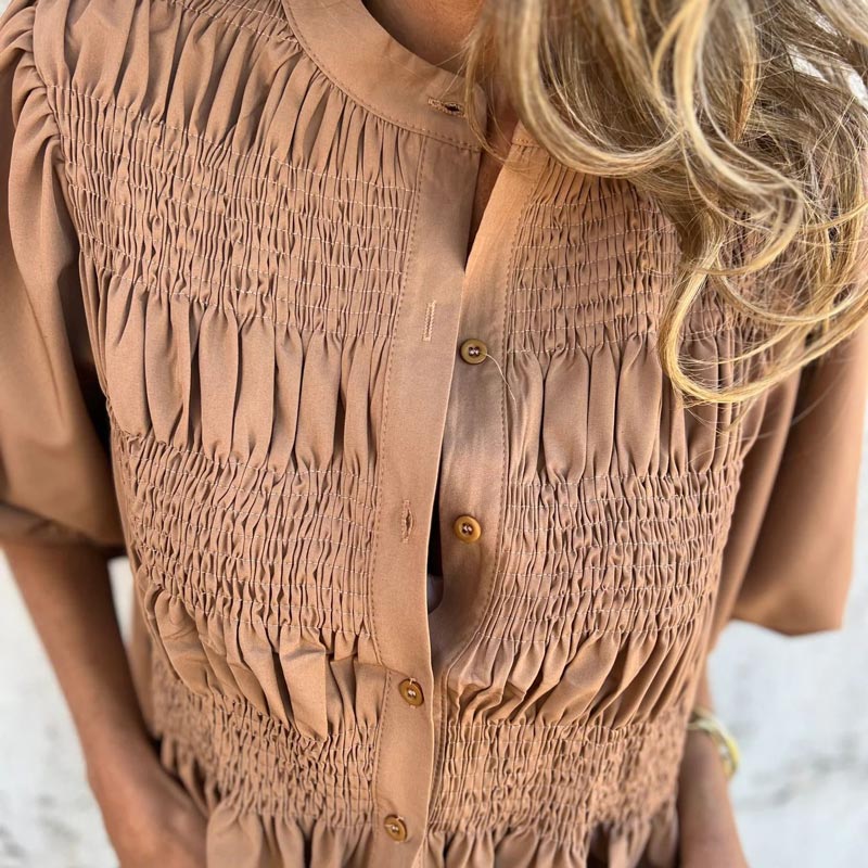 Megan - Puff Sleeve Button Down Blouse