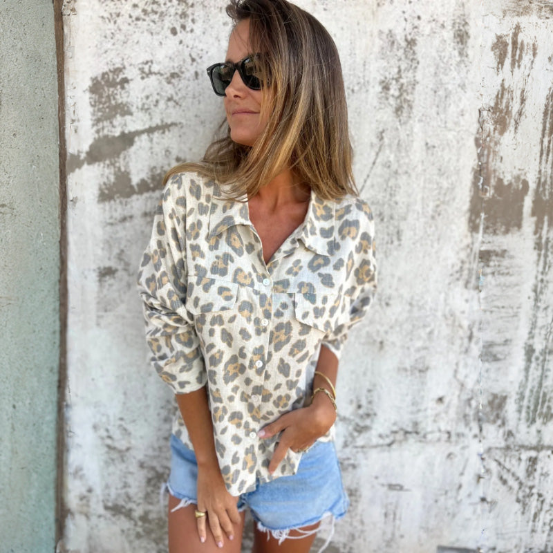 Leely - Printed Shirt With Collar And Long Sleeves