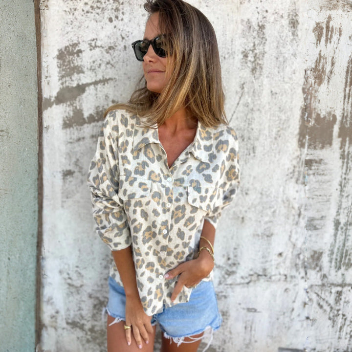 Leely - Printed Shirt With Collar And Long Sleeves