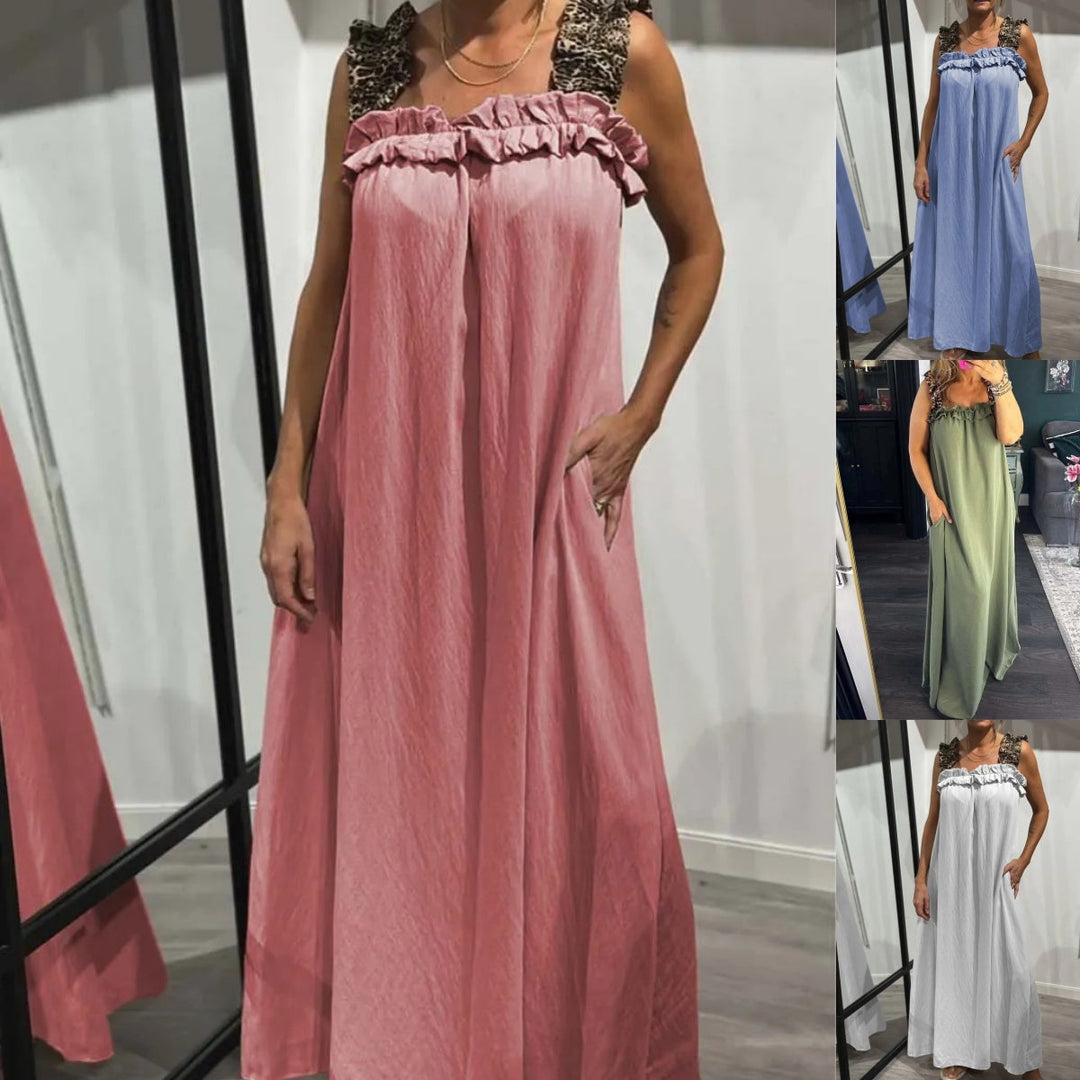 Fiola - Casual Sleeveless Maxi Dress with Pockets