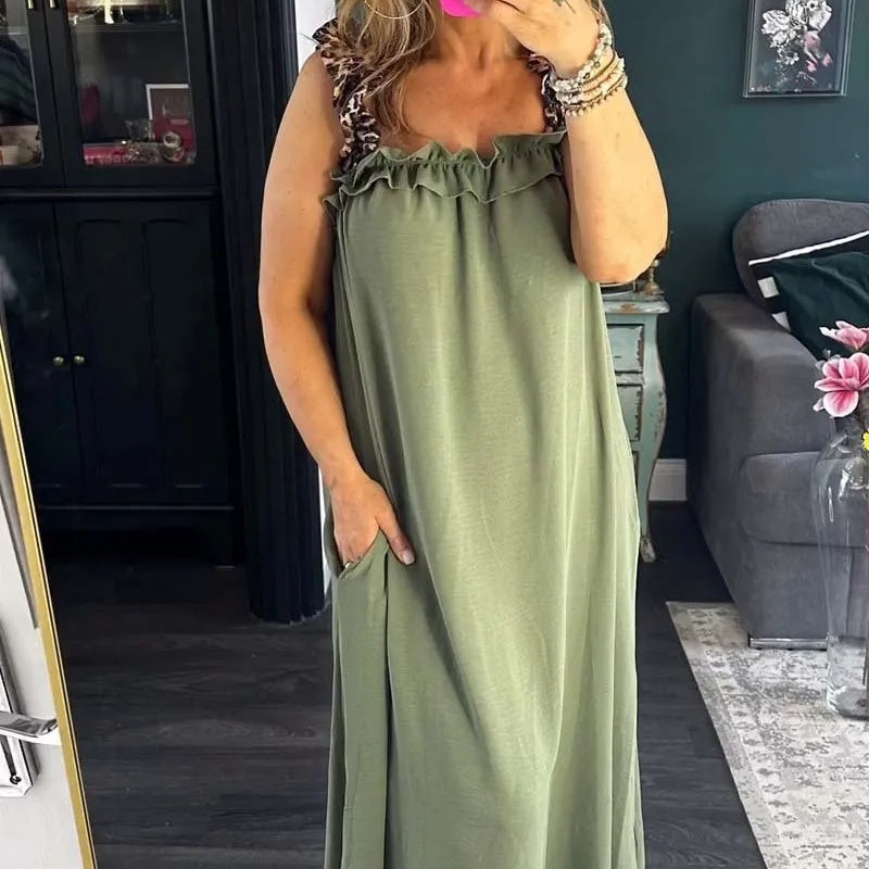 Fiola - Casual Sleeveless Maxi Dress with Pockets