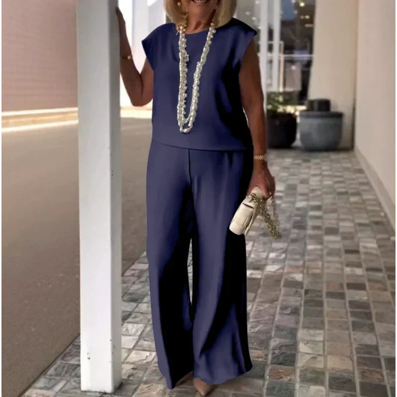 Danelia - Cotton Linen Sleeveless Top And Pants
