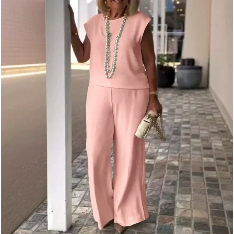 Danelia - Cotton Linen Sleeveless Top And Pants