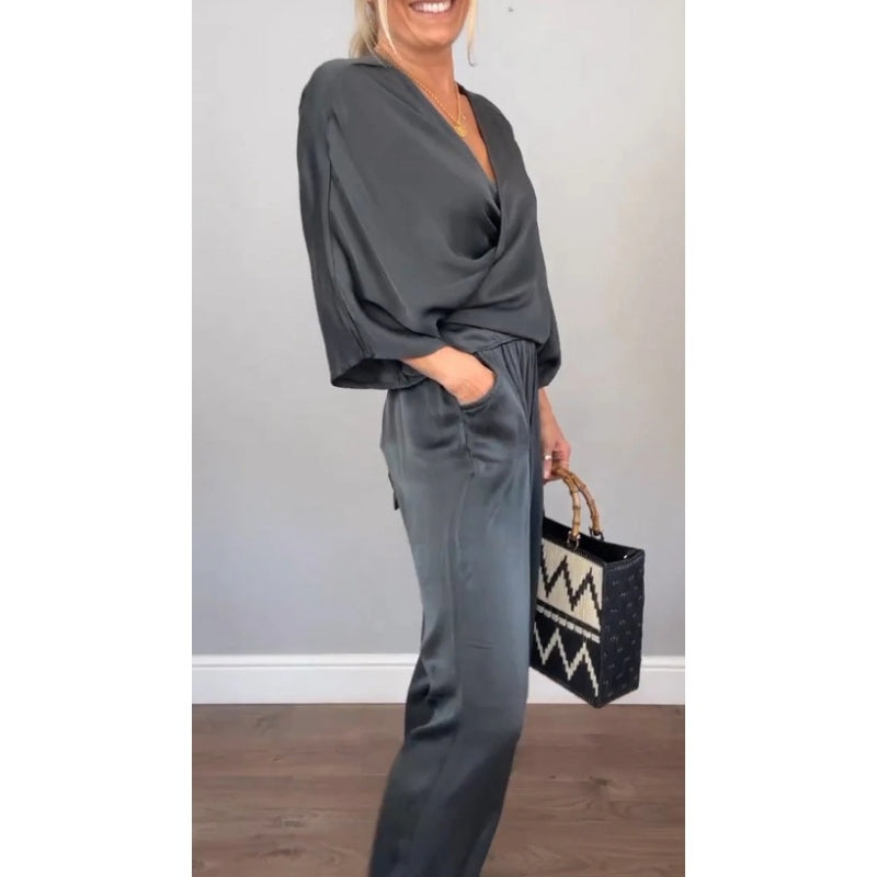 Samira - V Neck Top and Mercerized Cotton Pants