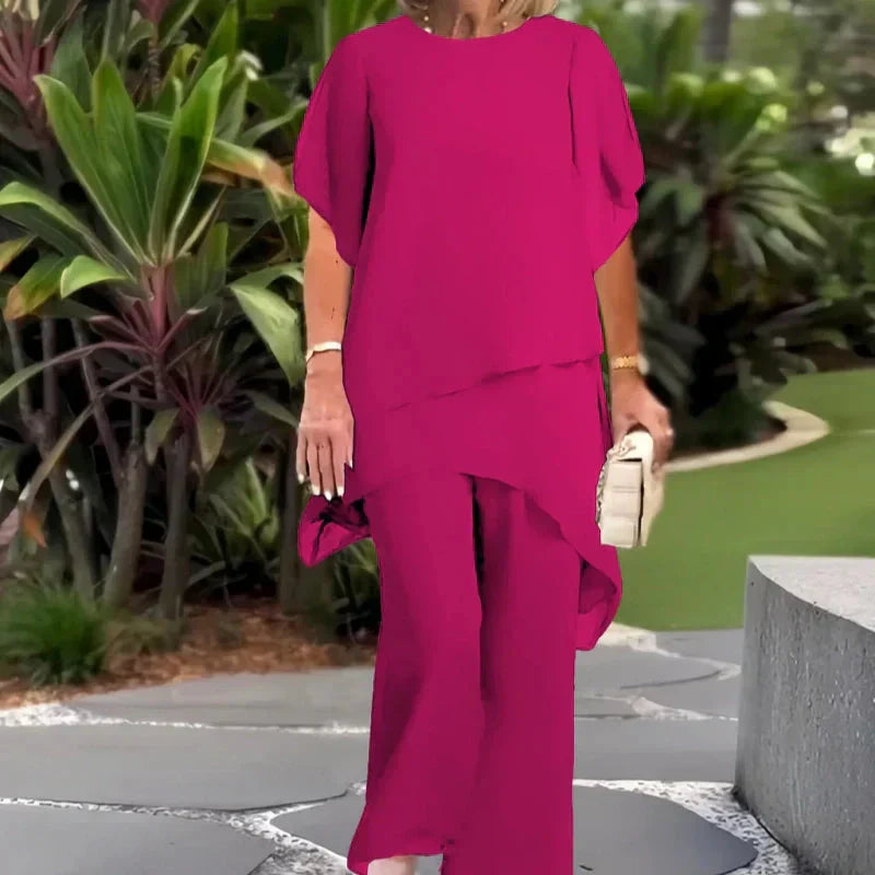 Lianah - Blouse With Wide Leg Pant Set