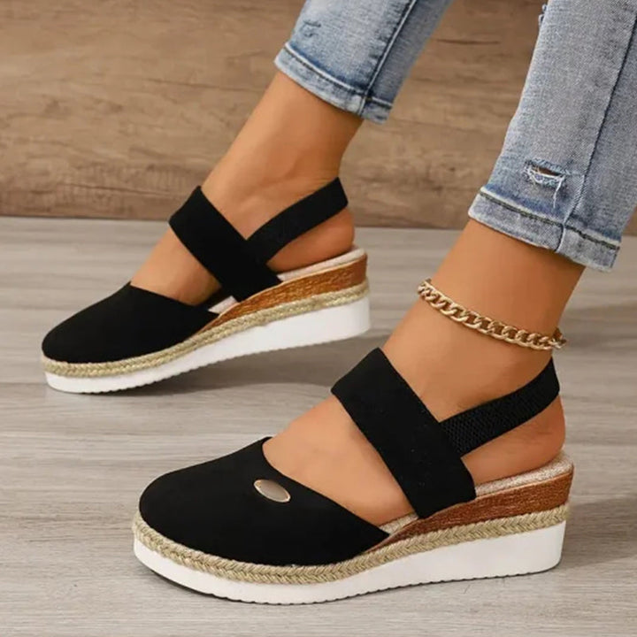 Delilah - Strappy Low Wedge Sandal