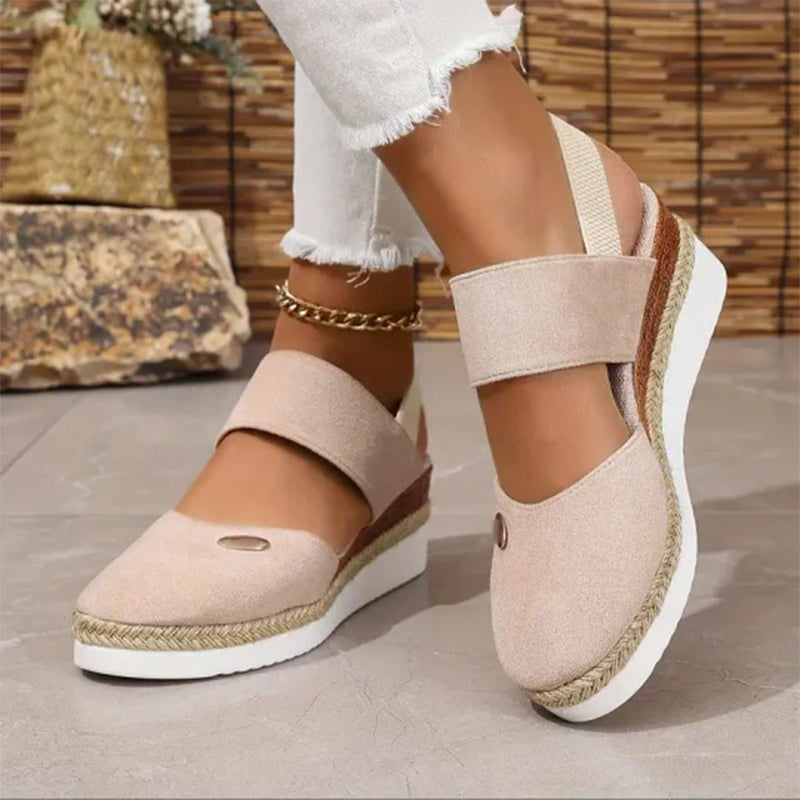 Delilah - Strappy Low Wedge Sandal
