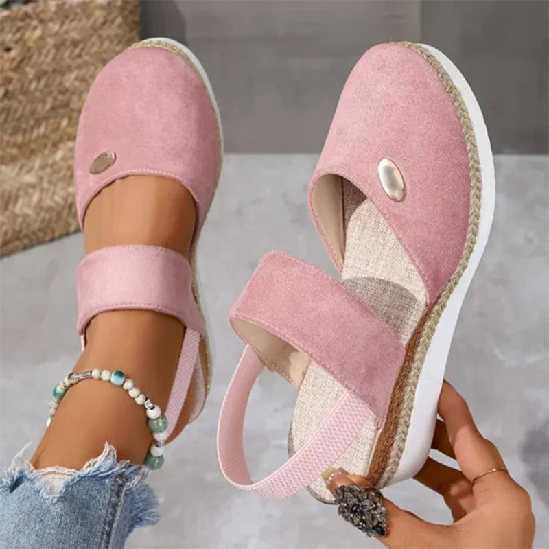 Delilah - Strappy Low Wedge Sandal
