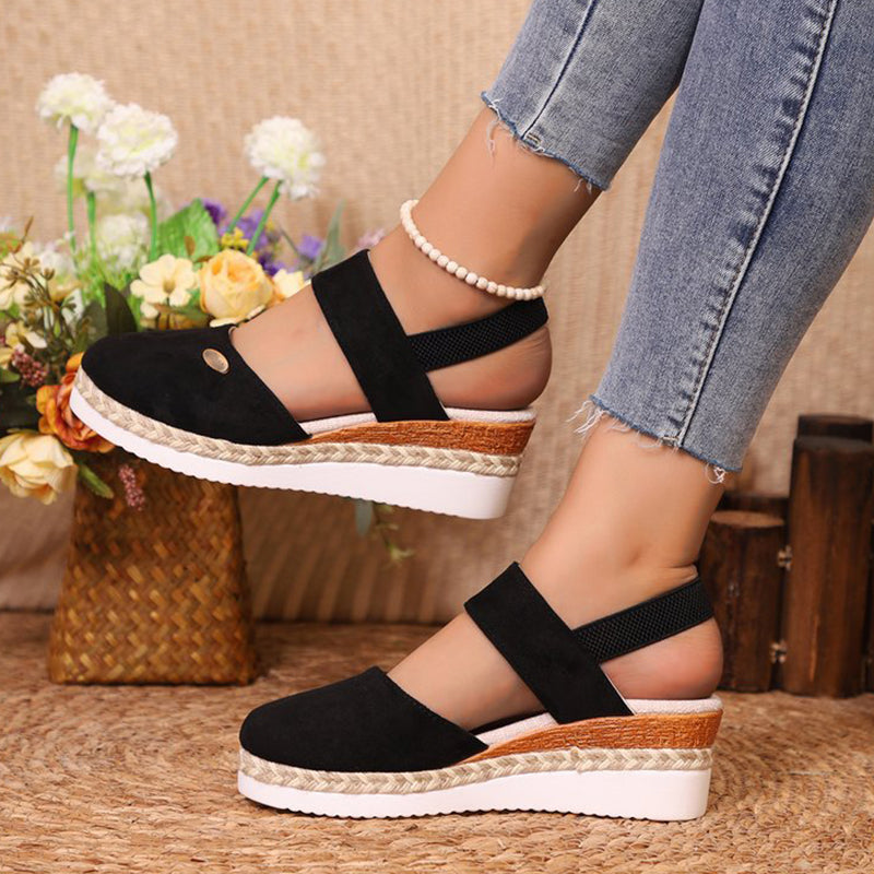 Delilah - Strappy Low Wedge Sandal