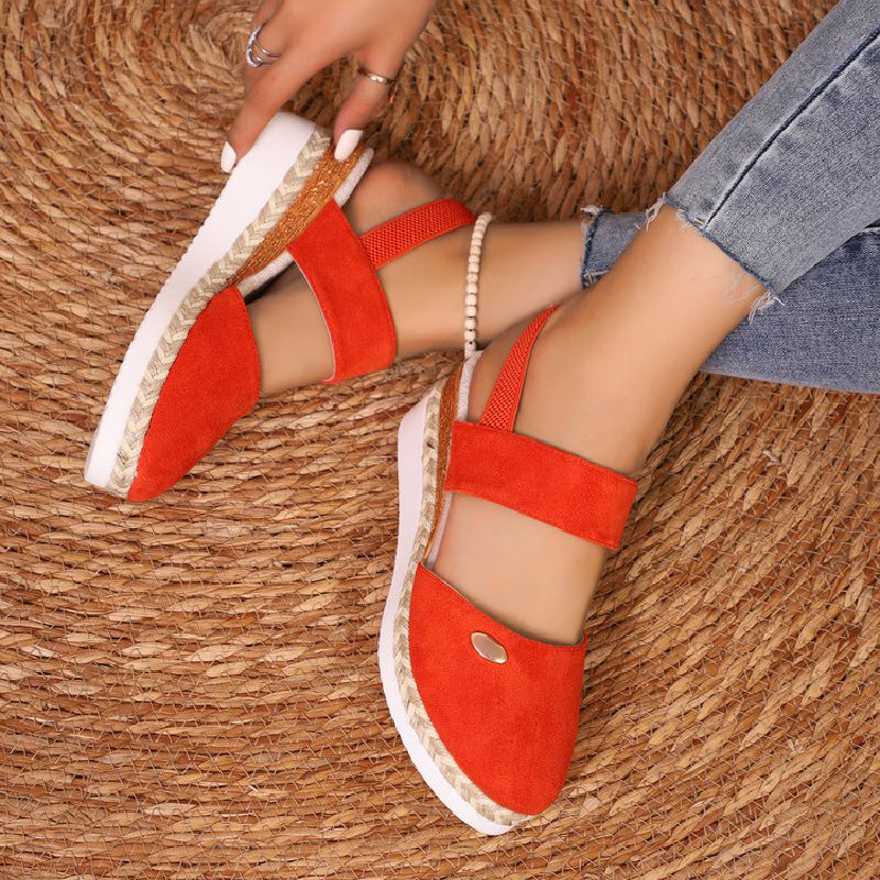 Delilah - Strappy Low Wedge Sandal