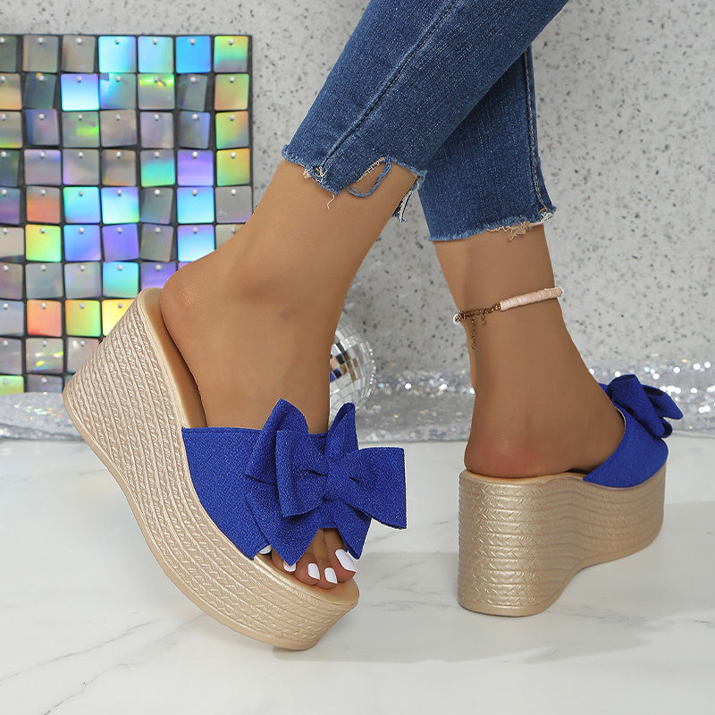 Sloane - Comfortable Slipper With Bow And Thick Sole
