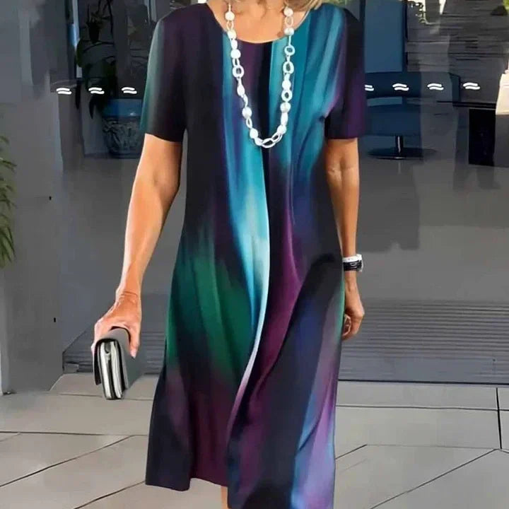 Lourah – Printed Pleated Midi Dress