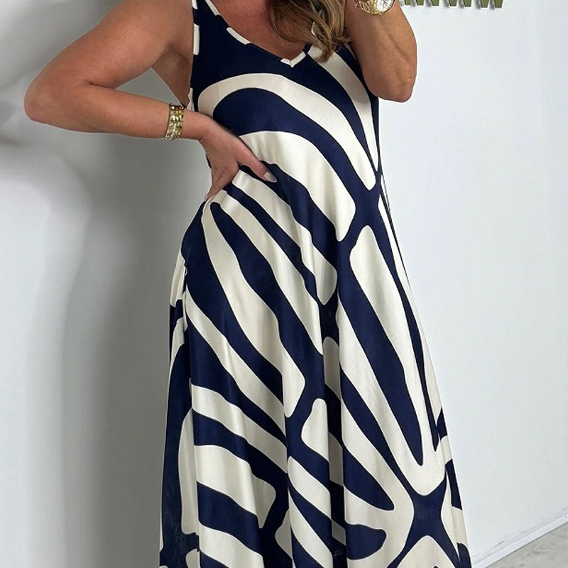 Rodica - Elegant Sleeveless Maxi Dress With V Neck