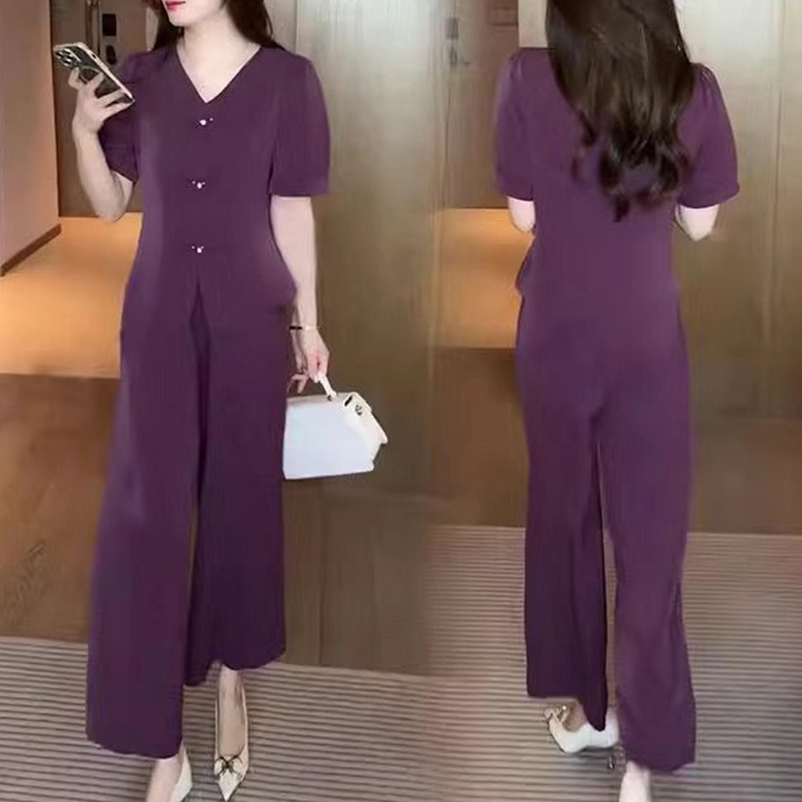 Eseniya - Elegant Short Sleeve Two Piece Set