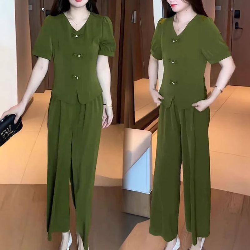 Eseniya - Elegant Short Sleeve Two Piece Set
