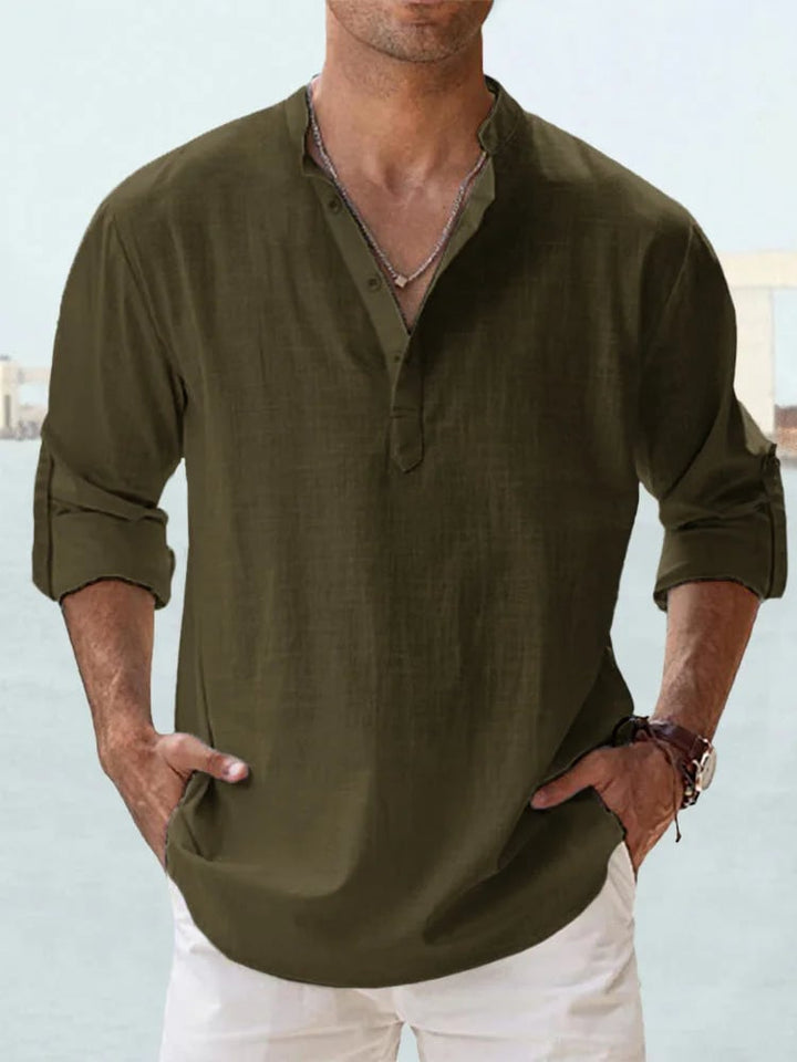 Eranga - Long Sleeved Cotton Linen Shirt