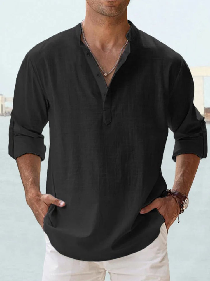 Eranga - Long Sleeved Cotton Linen Shirt