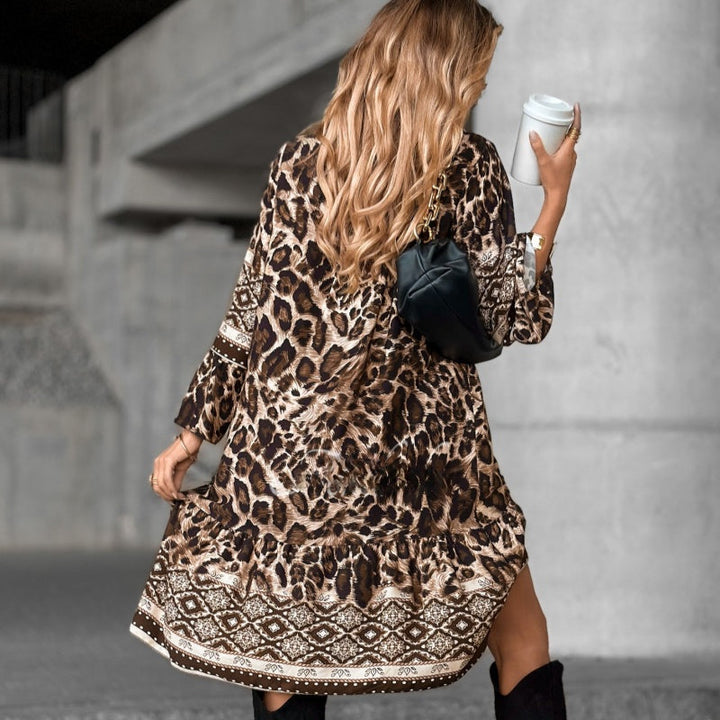 Anoukka - Elegant Long Sleeve Printed Dress