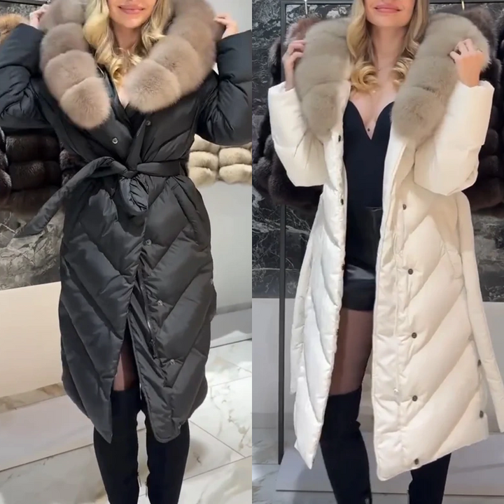 Nastasya - Casual Cotton Coat With Fur Collar