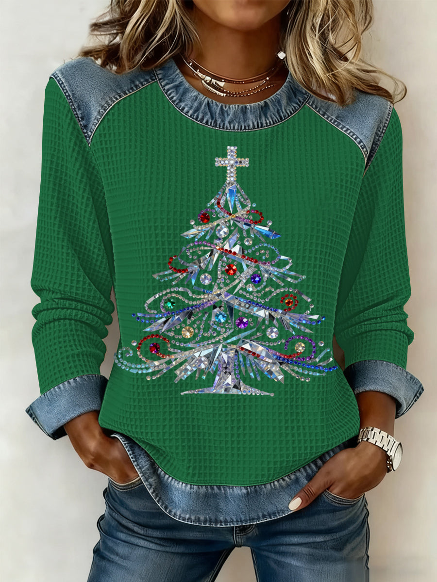 Ygritte - Christmas Print Waffle Sweater