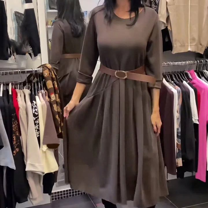 Jorjia - Casual Long Dress with Round Neck