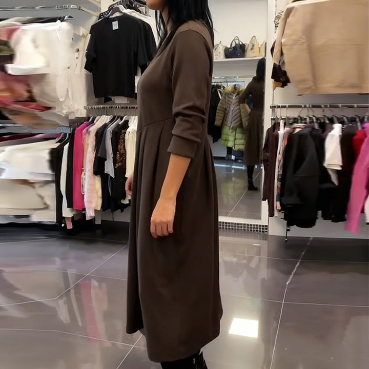 Jorjia - Casual Long Dress with Round Neck