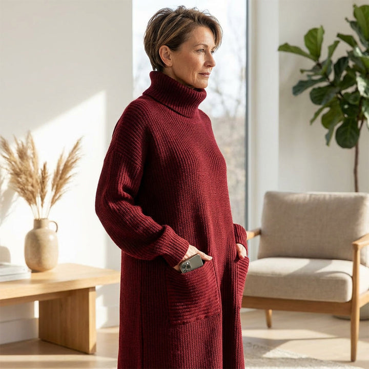 Keeti - Turtleneck Sweater Dress With Pockets