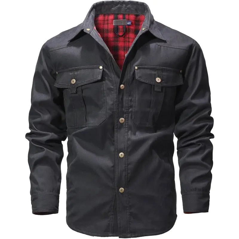 Elkan - Flannel Lined Western Jacket With Snap Button