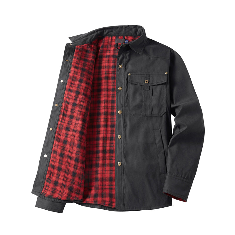 Elkan - Flannel Lined Western Jacket With Snap Button