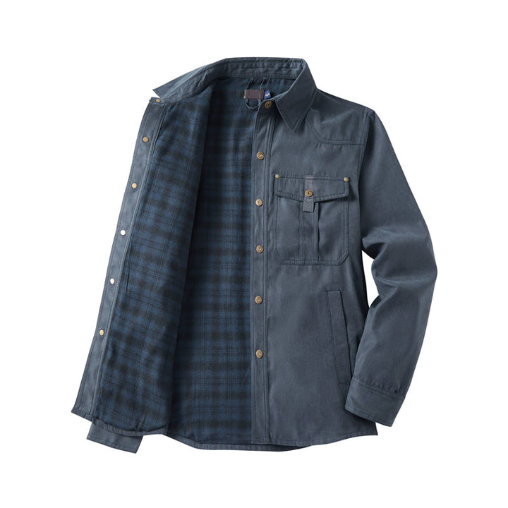 Elkan - Flannel Lined Western Jacket With Snap Button