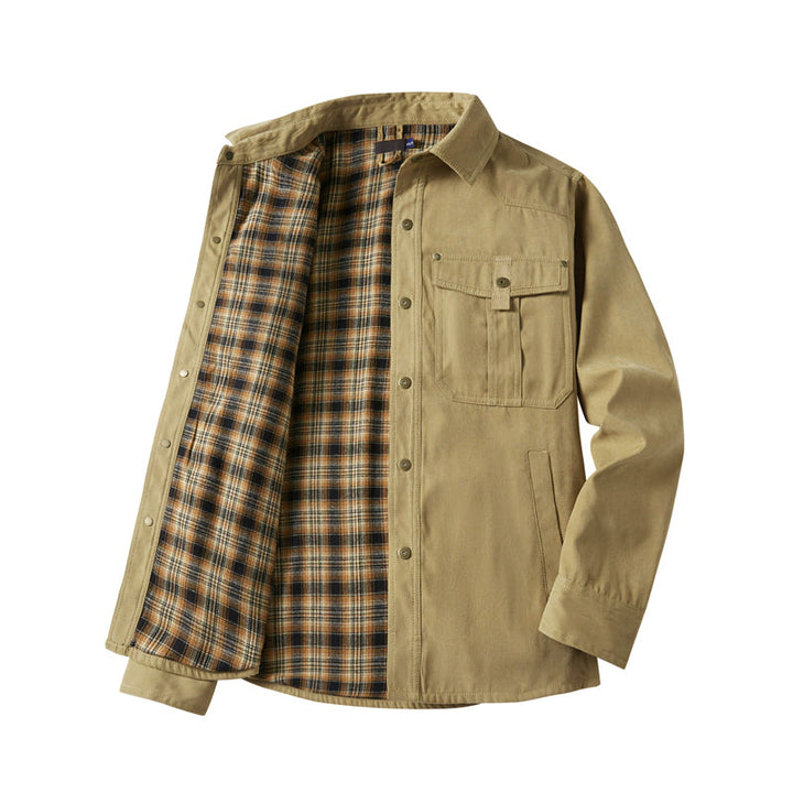 Elkan - Flannel Lined Western Jacket With Snap Button