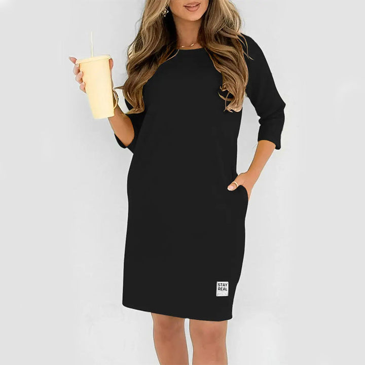 Sidsel - Elegant Round Neck T-Shirt Dress