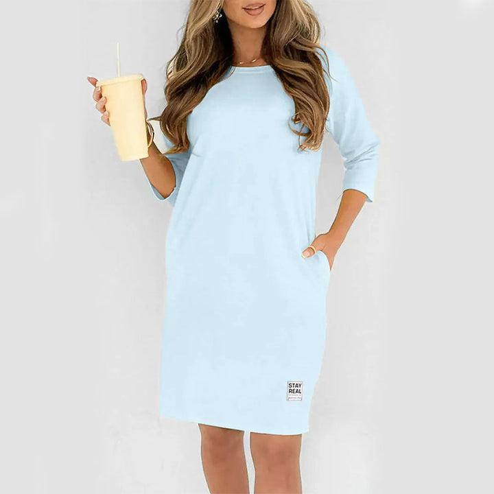 Sidsel - Elegant Round Neck T-Shirt Dress