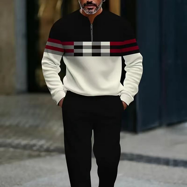 Gisea - Graphic Print Sweater And Pants Set
