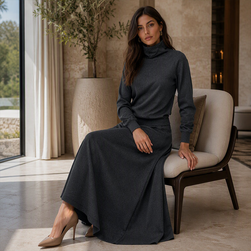 Zanena - Polo Shirt And Maxi Skirt Set