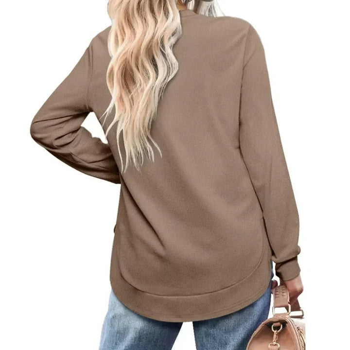 Paloine - Crew Neck Sweatshirt With Curved Hem