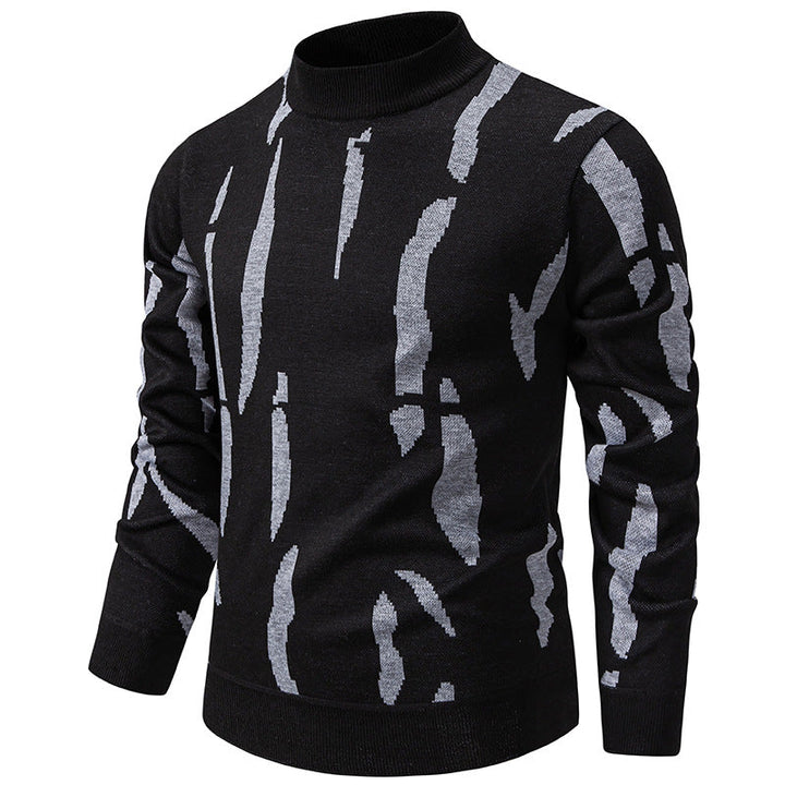 Vespersync - Casual Knitted Sweater With Abstract Print