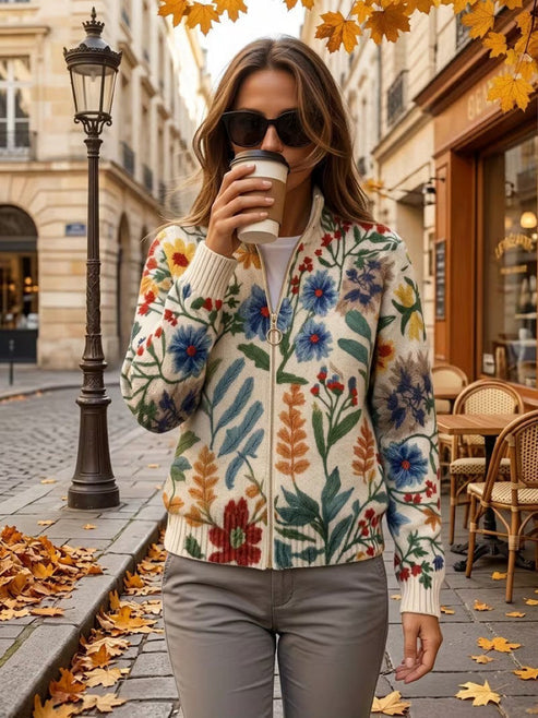 Paloana - Floral Zip Cardigan