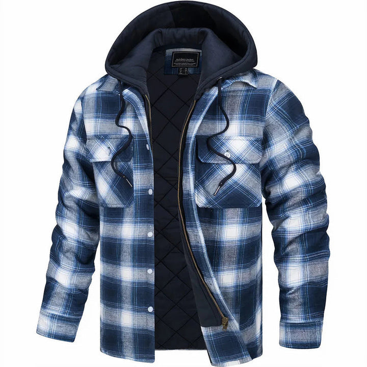 Nadav - Elegant Long Sleeve Warm Hooded Jacket With Button