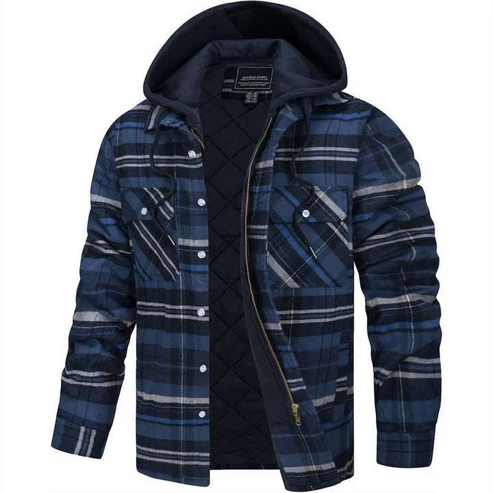 Nadav - Elegant Long Sleeve Warm Hooded Jacket With Button