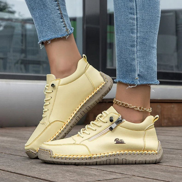 Lovielle - Lace-Up Sneakers With Side Zipper