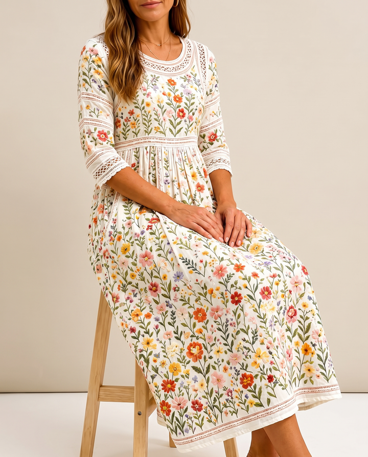 Vittoria - Flower Meadow Charm Midi Dress